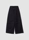 Blue parachute-fit trousers in pure cotton_0
