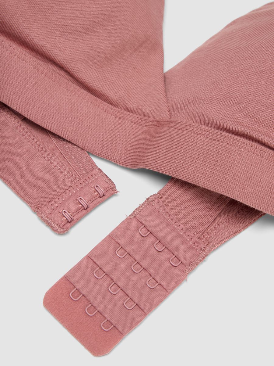 Pink triangle bra in organic cotton and stretch viscose_1