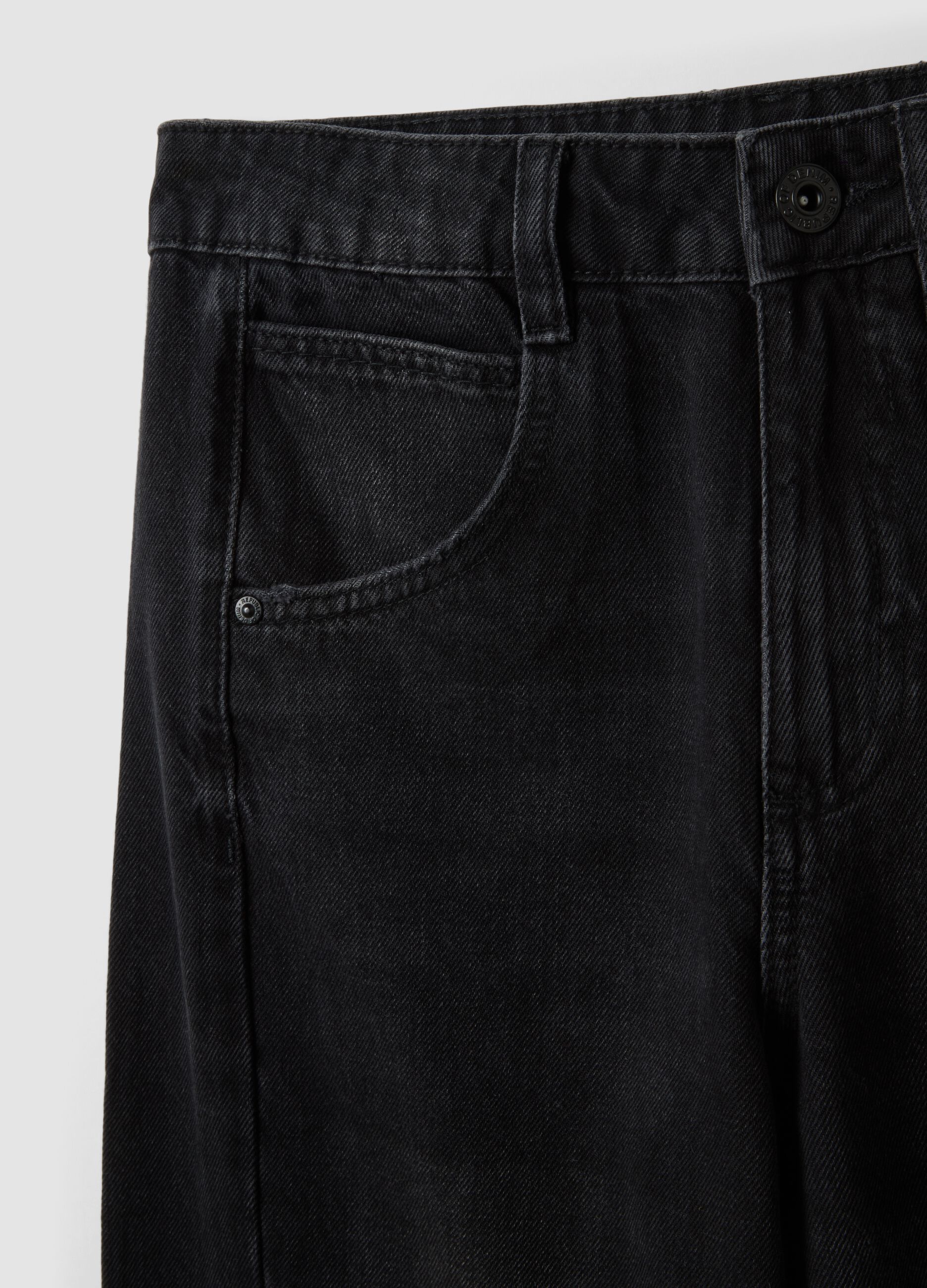 Jeans neri baggy fit in puro cotone