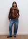 Maglia marrone in pura lana a girocollo over fit_1