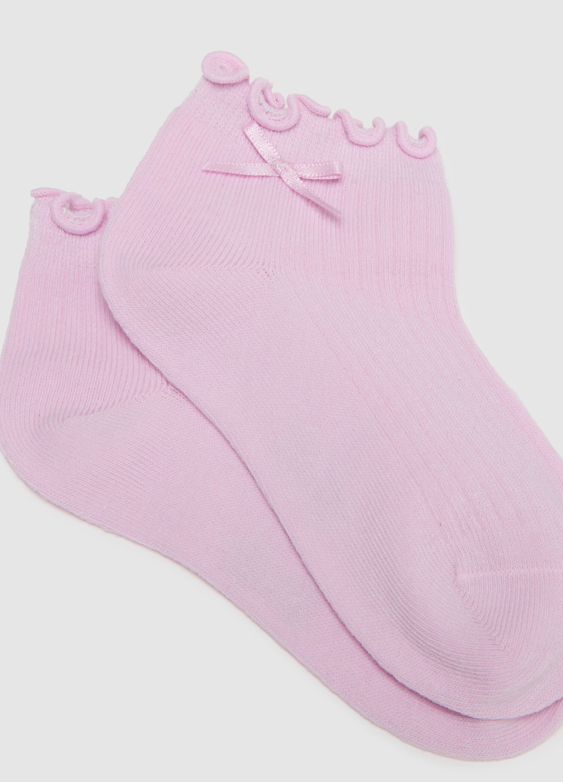 Girls' Multicolour Cotton Blend Socks Tripack with Bow
