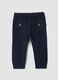 Pantaloni jogger blu in puro cotone con motivo animalier_0