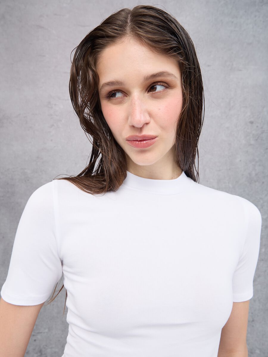 Mockneck White T-shirt_2