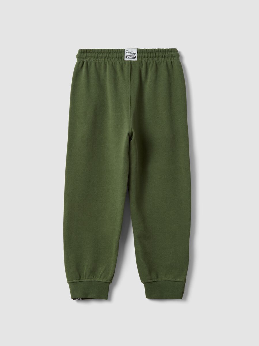 Green cotton-blend joggers with drawstring waist_1