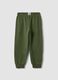 Green cotton-blend joggers with drawstring waist_1