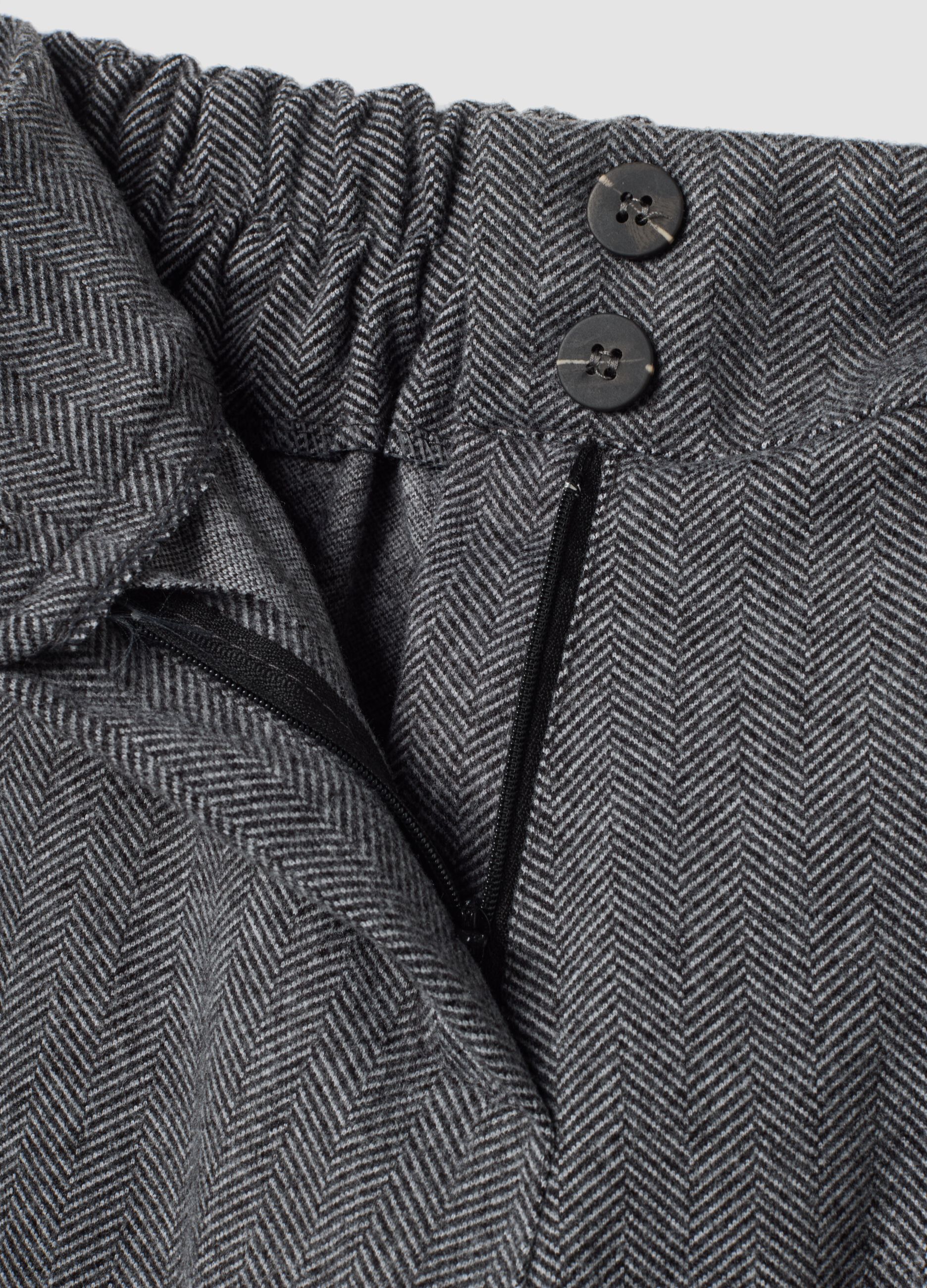 Grey wide-leg regular-fit trousers
