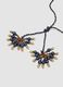 Collana blu scuro a tre fili con perline_2