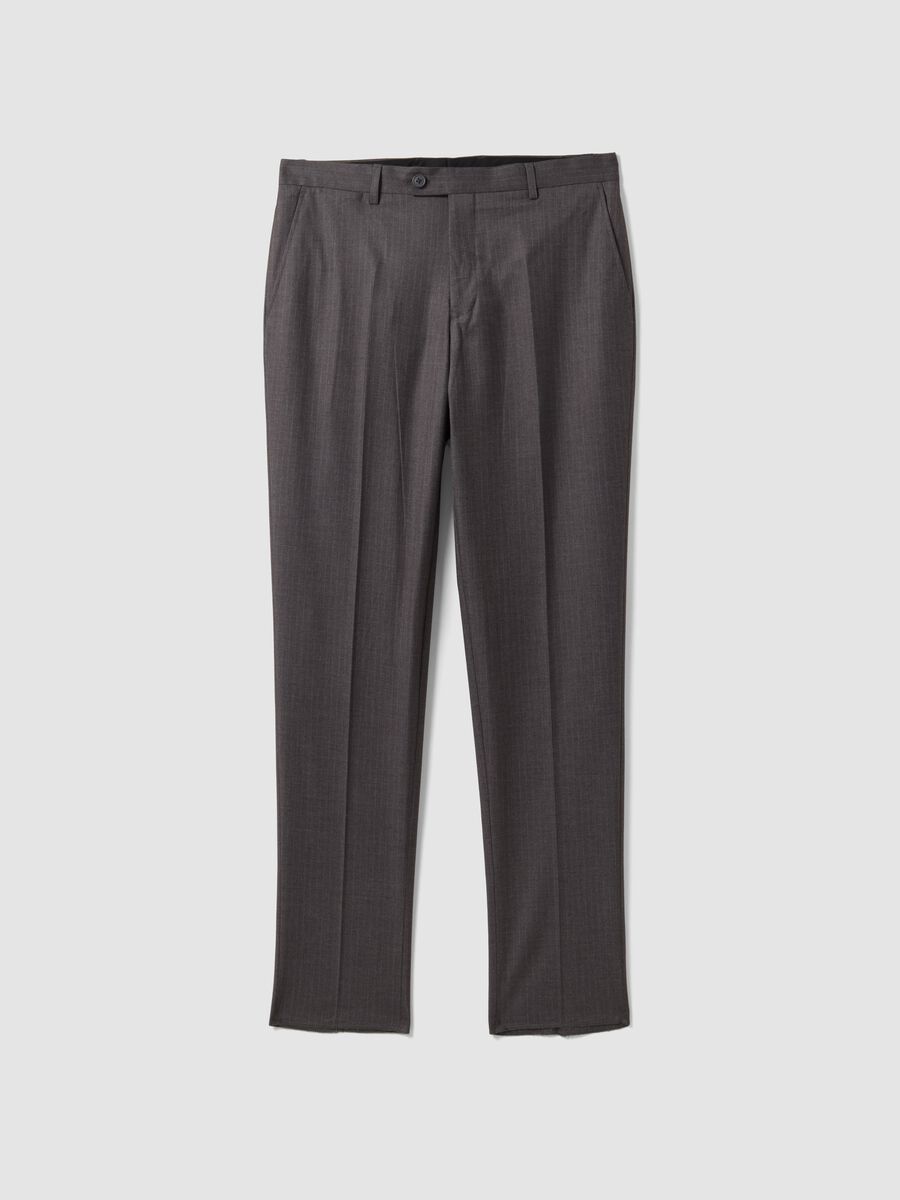 Grey stretch viscose suit with classic lapel_7