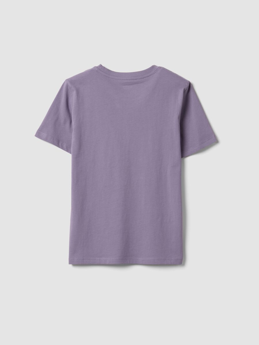 Purple crew-neck T-shirt in pure organic cotton, regular fit_6