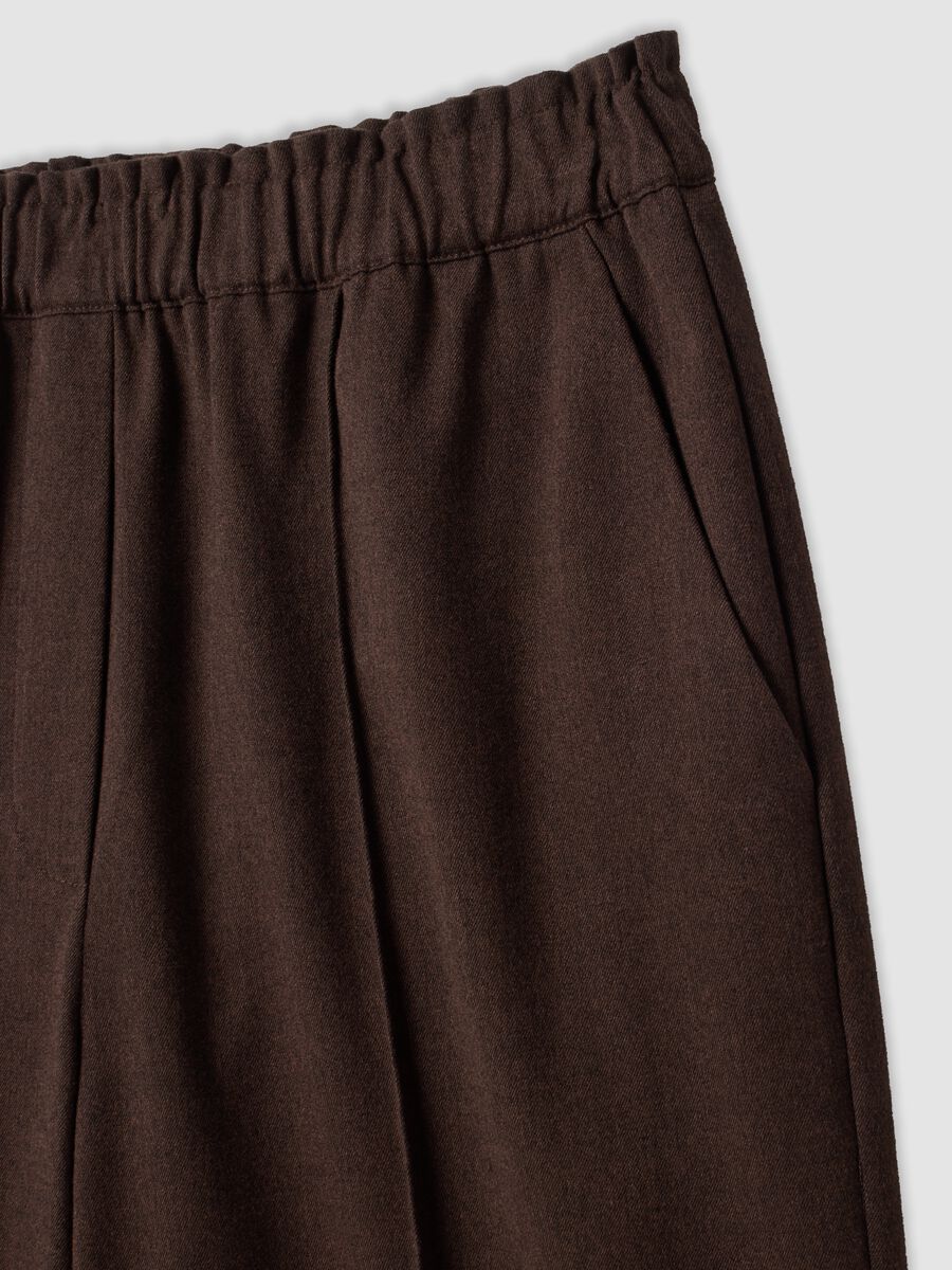 The Iconic Pants brown wide-leg joggers in stretch viscose_5