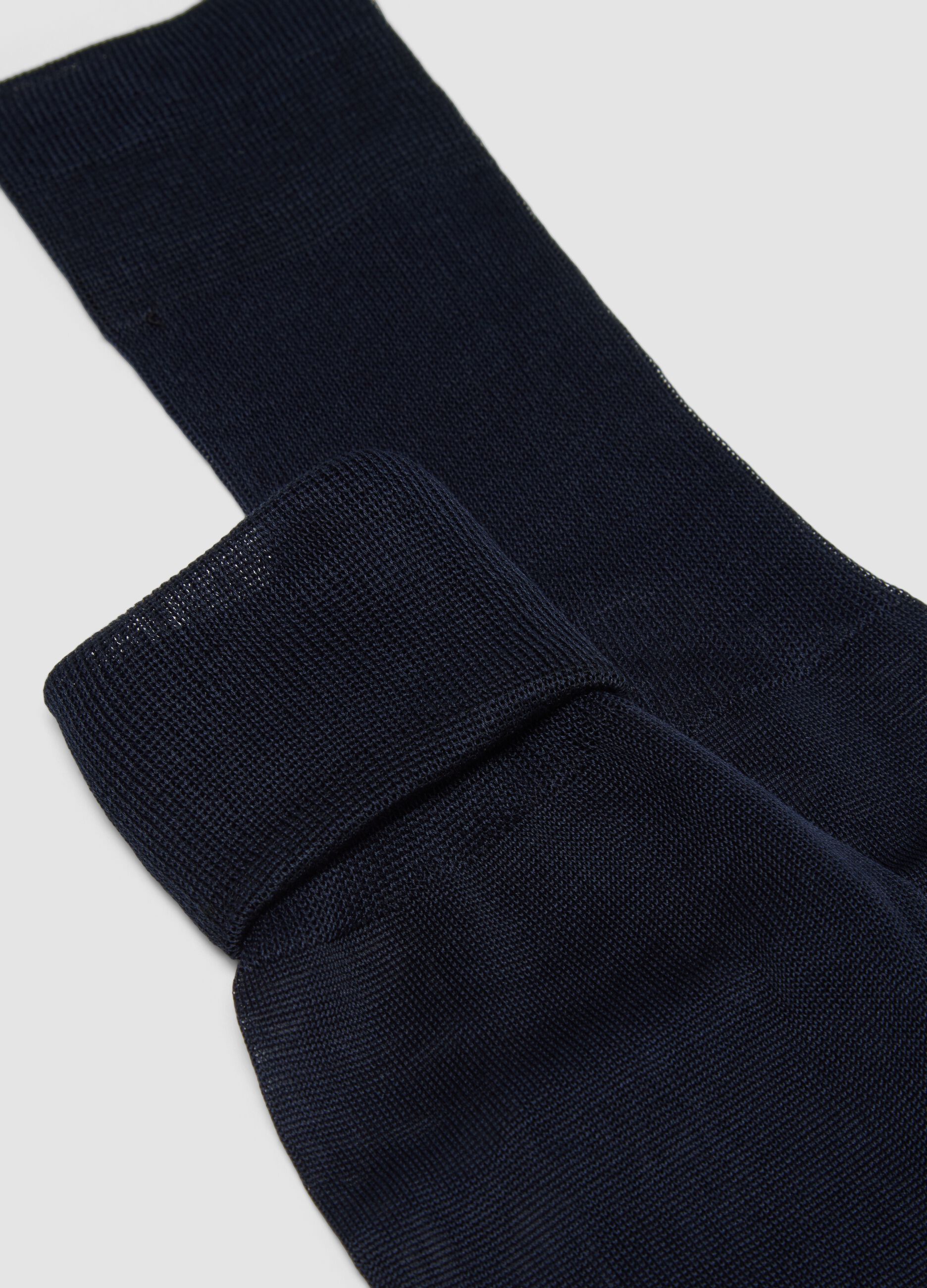 Blue long socks in pure cotton