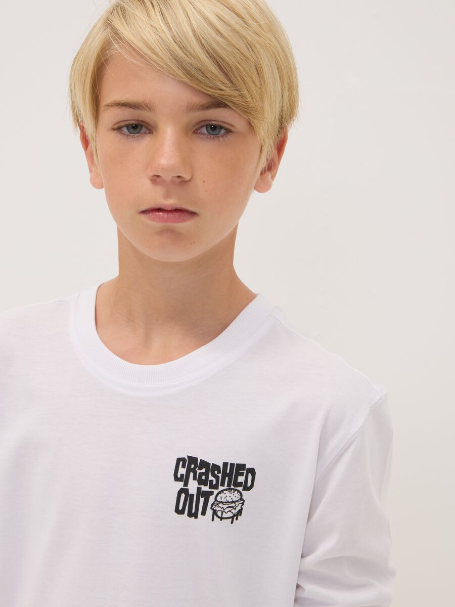 White organic cotton relaxed-fit T-shirt with print_1