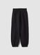 Black pure cotton fleece joggers, regular fit_0