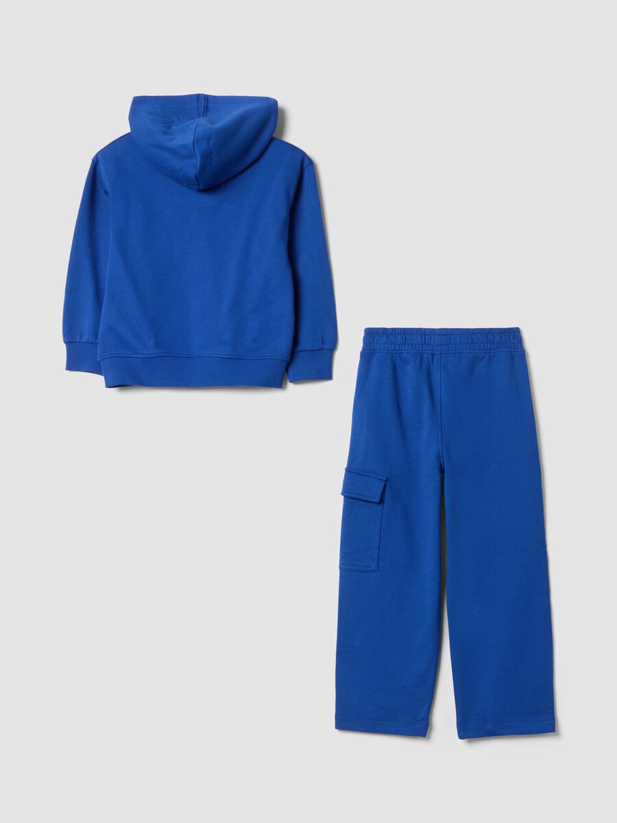 Blue pure cotton jogging set with oversized crew neck fit_1