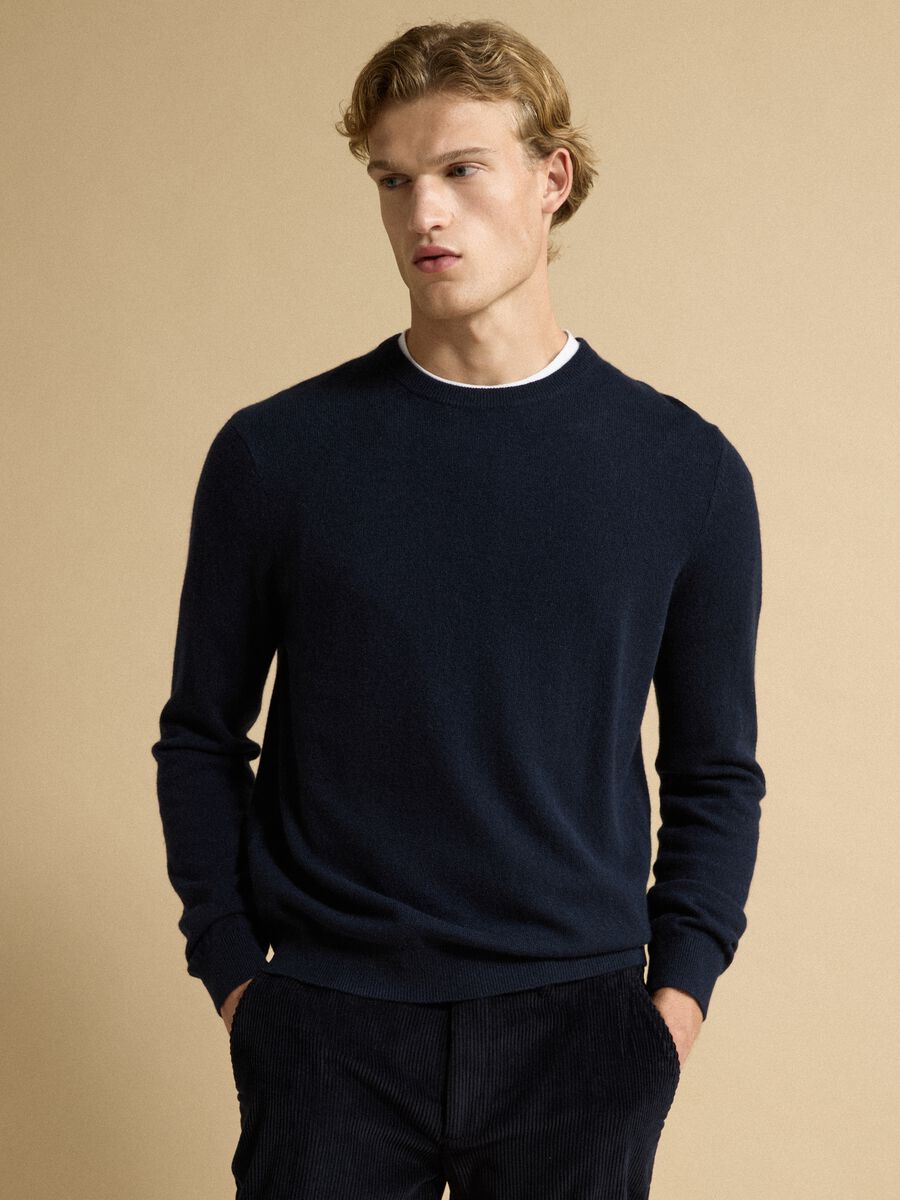 Blue pure cashmere regular-fit jumper_0