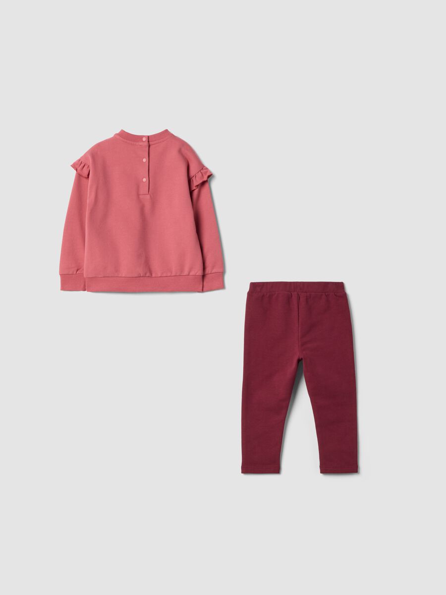 Pink stretch organic cotton Bambi print set_1