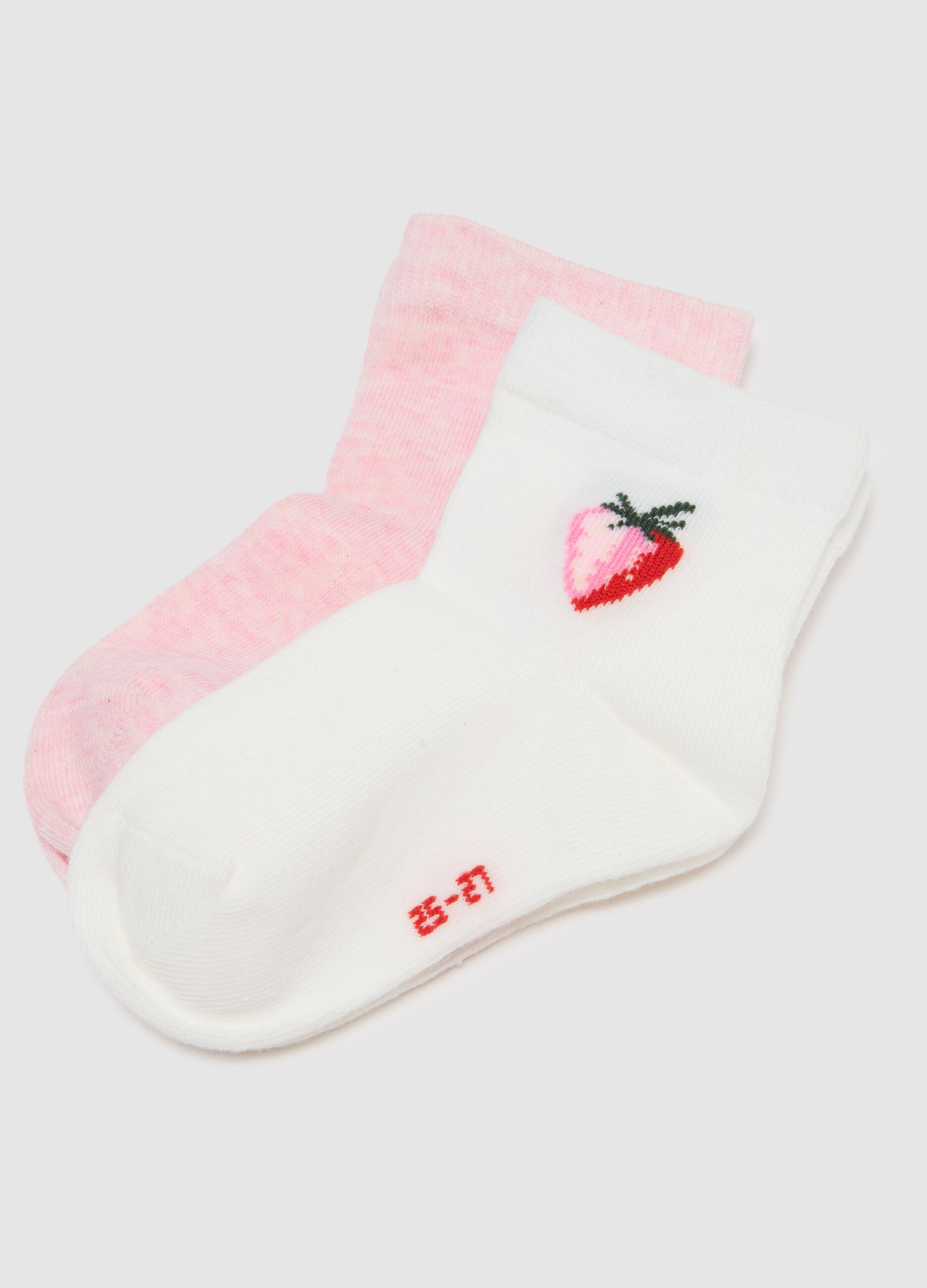 Multipack of Short Multicolour Stretch Cotton Socks for Girls