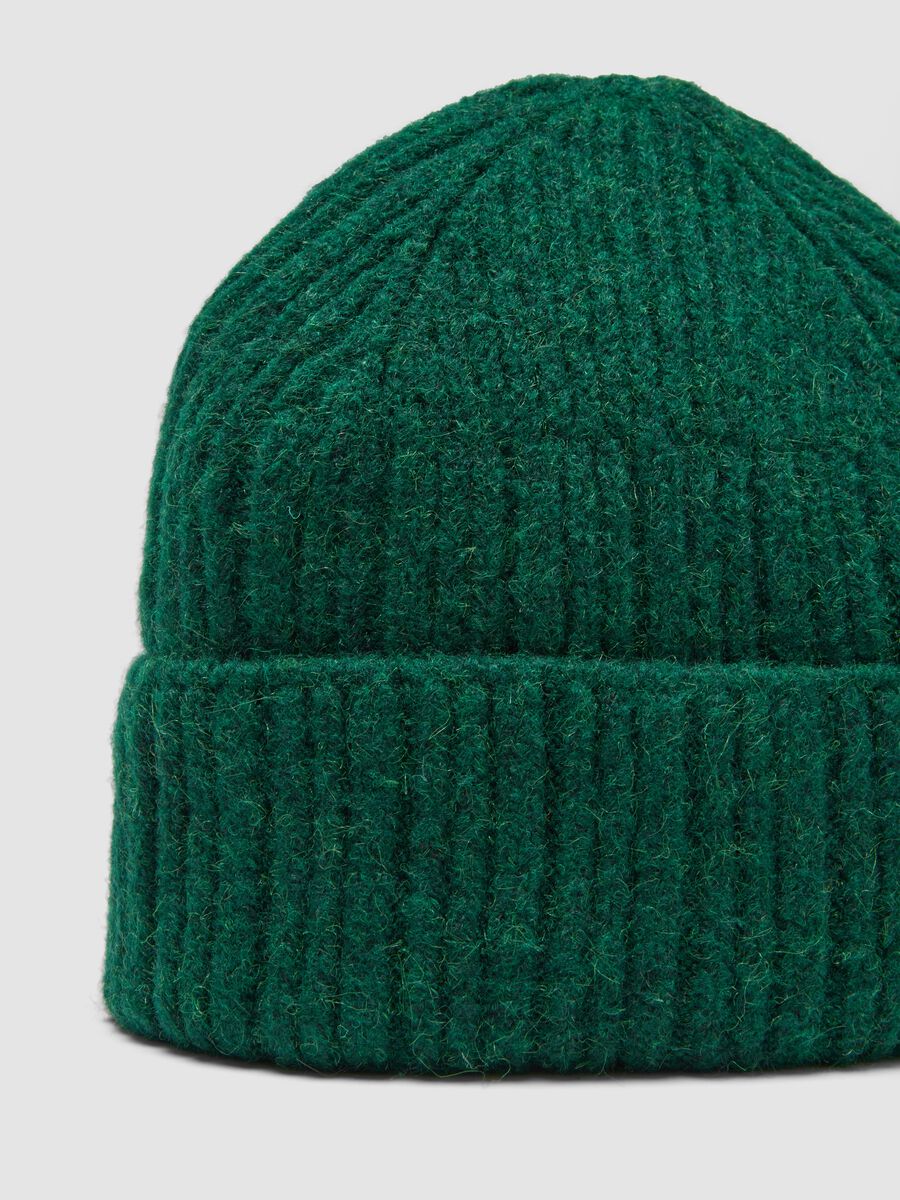 Green ribbed stretch-wool beanie_2