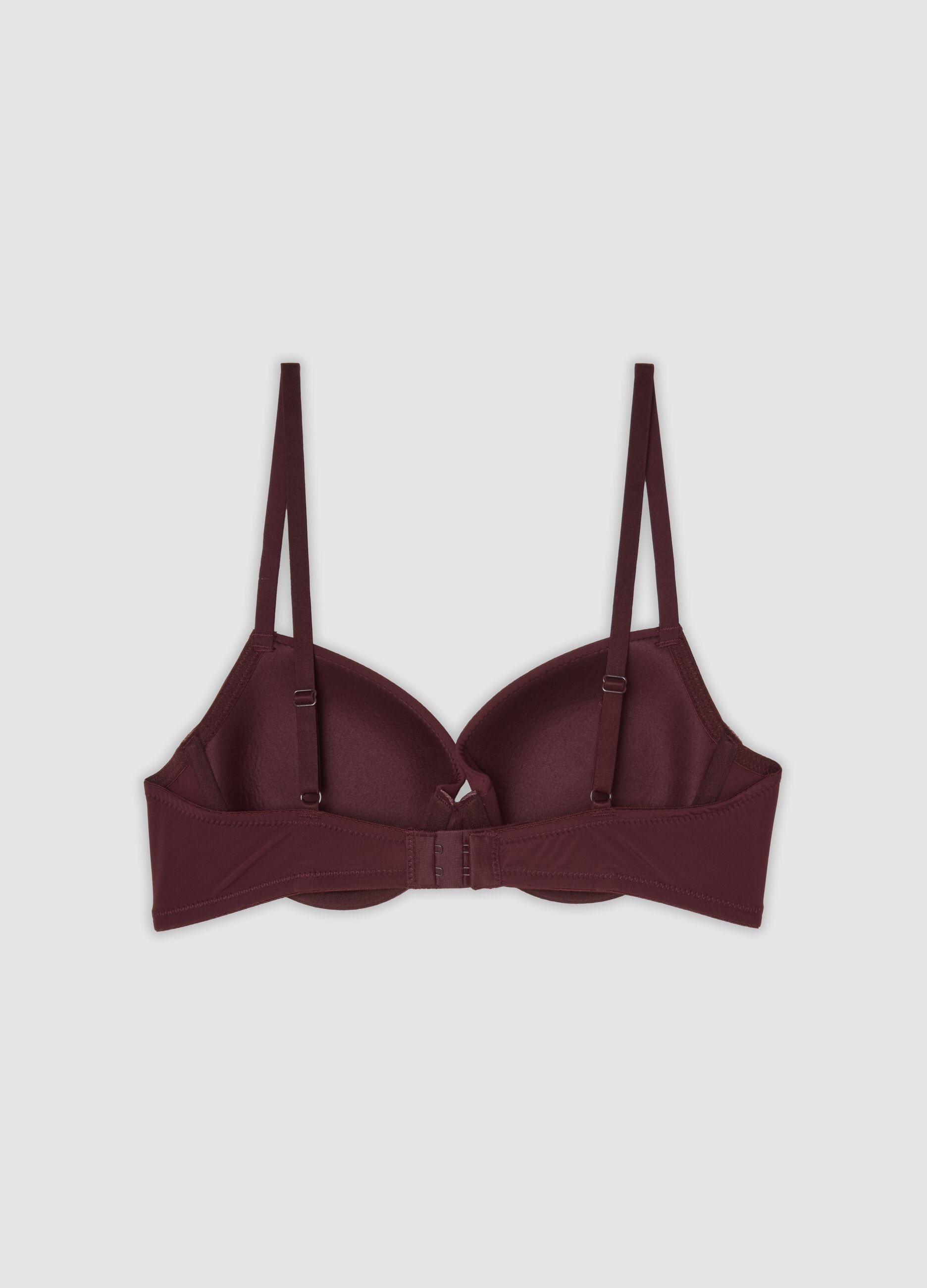 Purple padded stretch-fabric bra