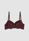 Purple padded stretch-fabric bra_2