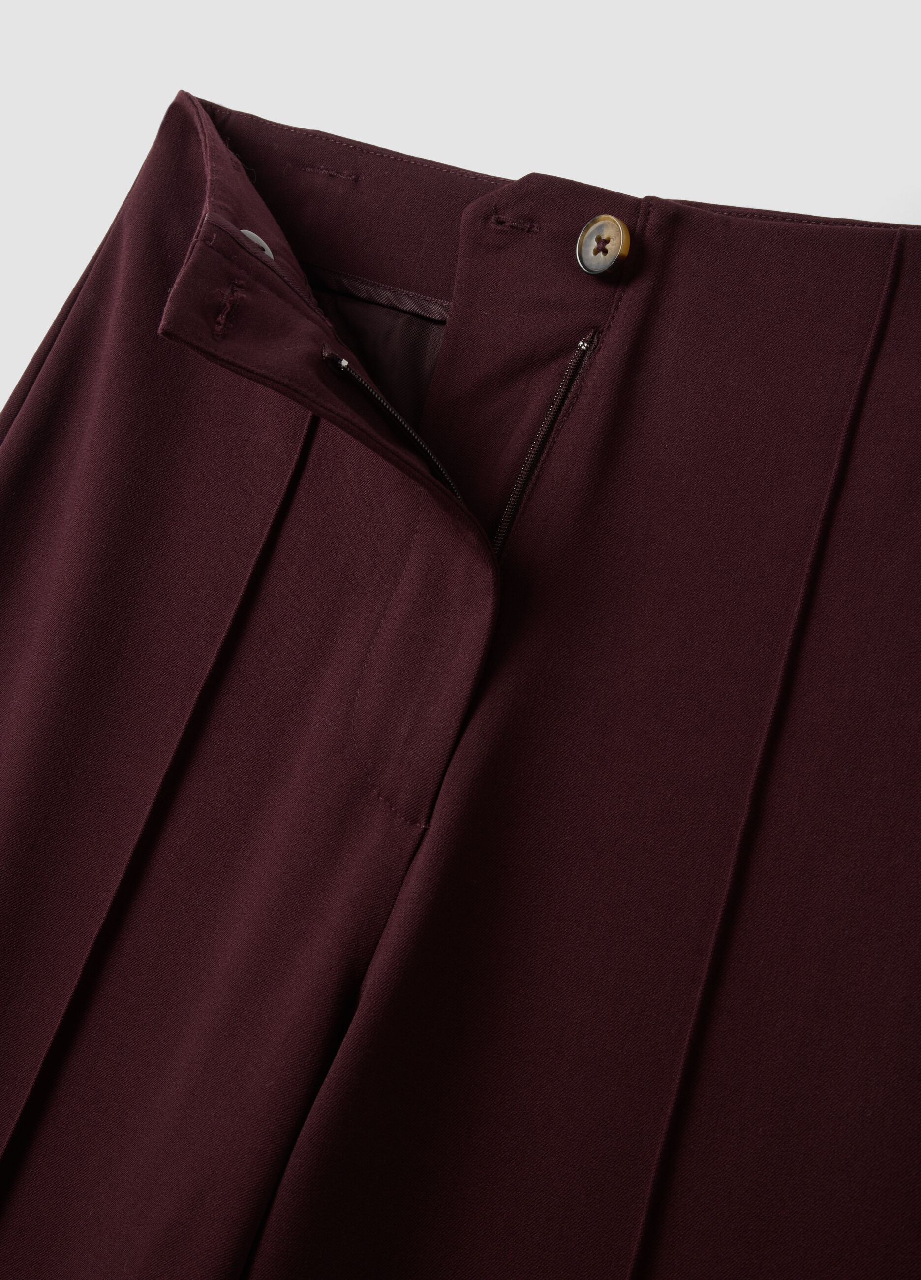 Purple wide-leg chino trousers in stretch viscose