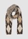 Beige stretch wool scarf with diamond pattern_0