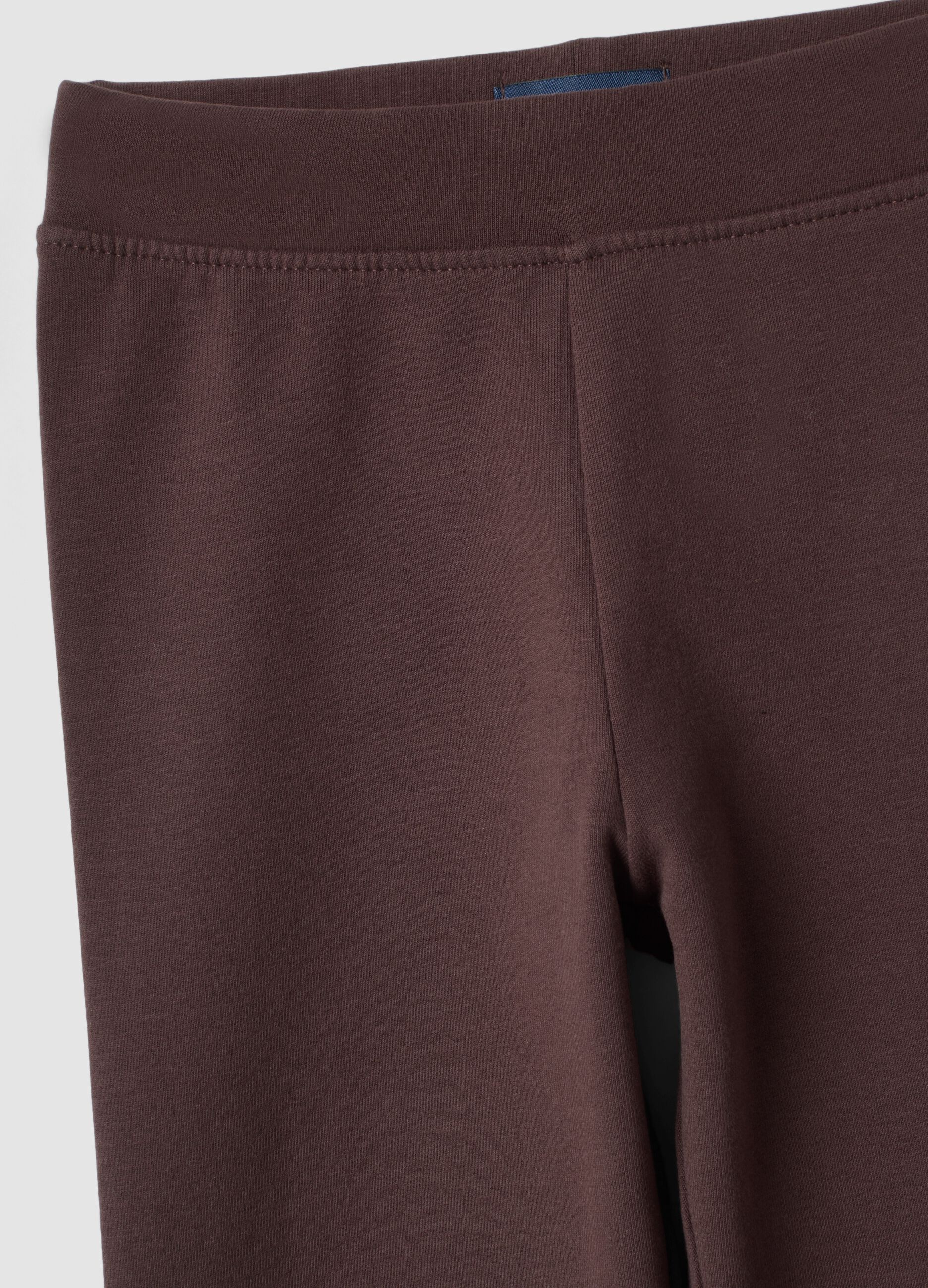 Leggings marroni in cotone organico elasticizzato skinny fit