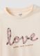 Beige long-sleeved organic cotton T-shirt with front print_3