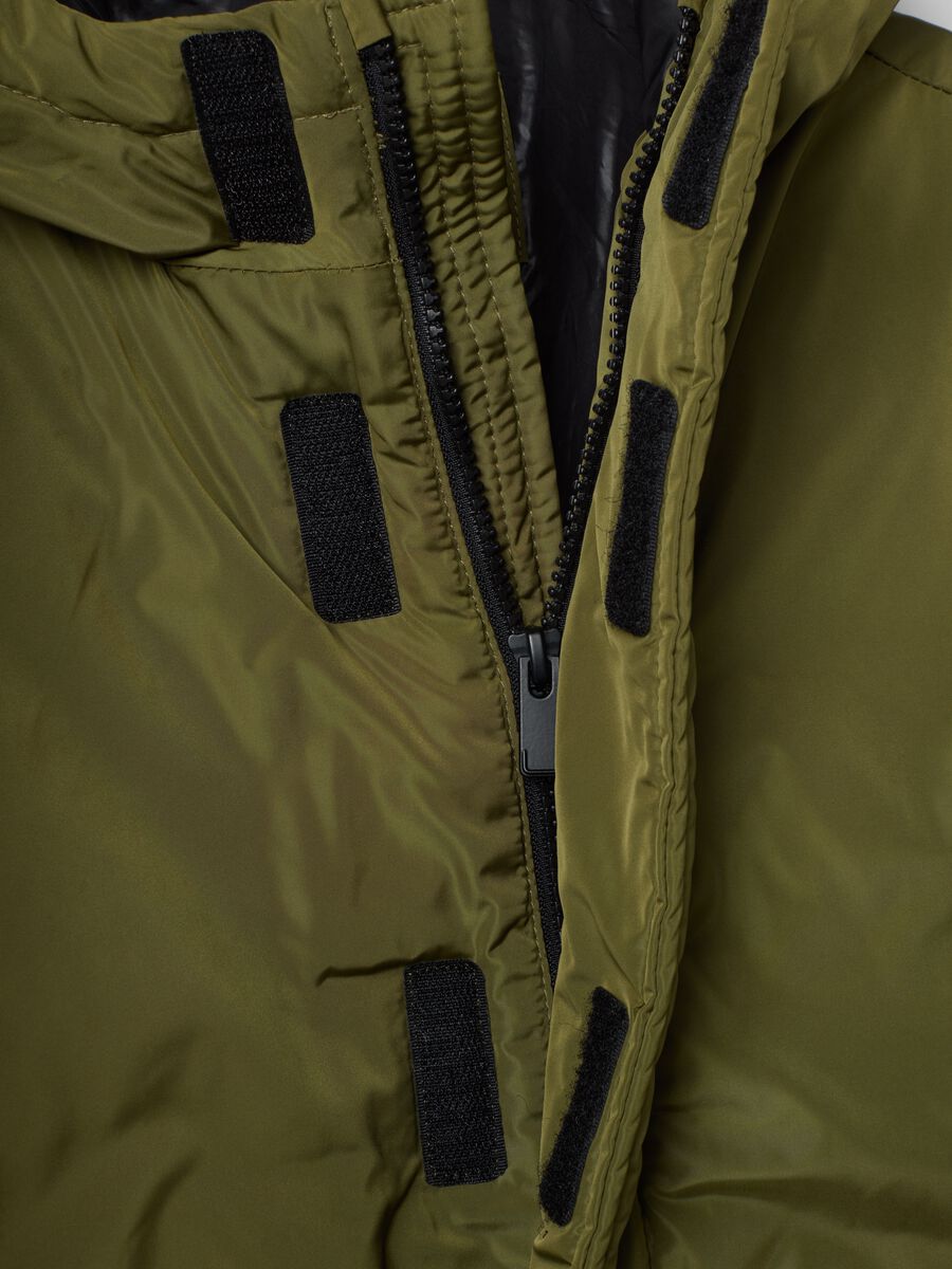 Olive green padded hooded jacket_2