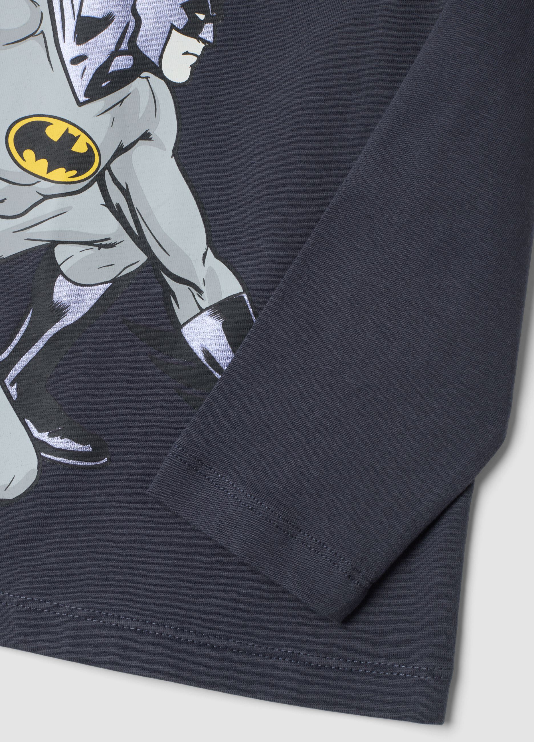 Blue pure cotton Batman print oversized T-shirt
