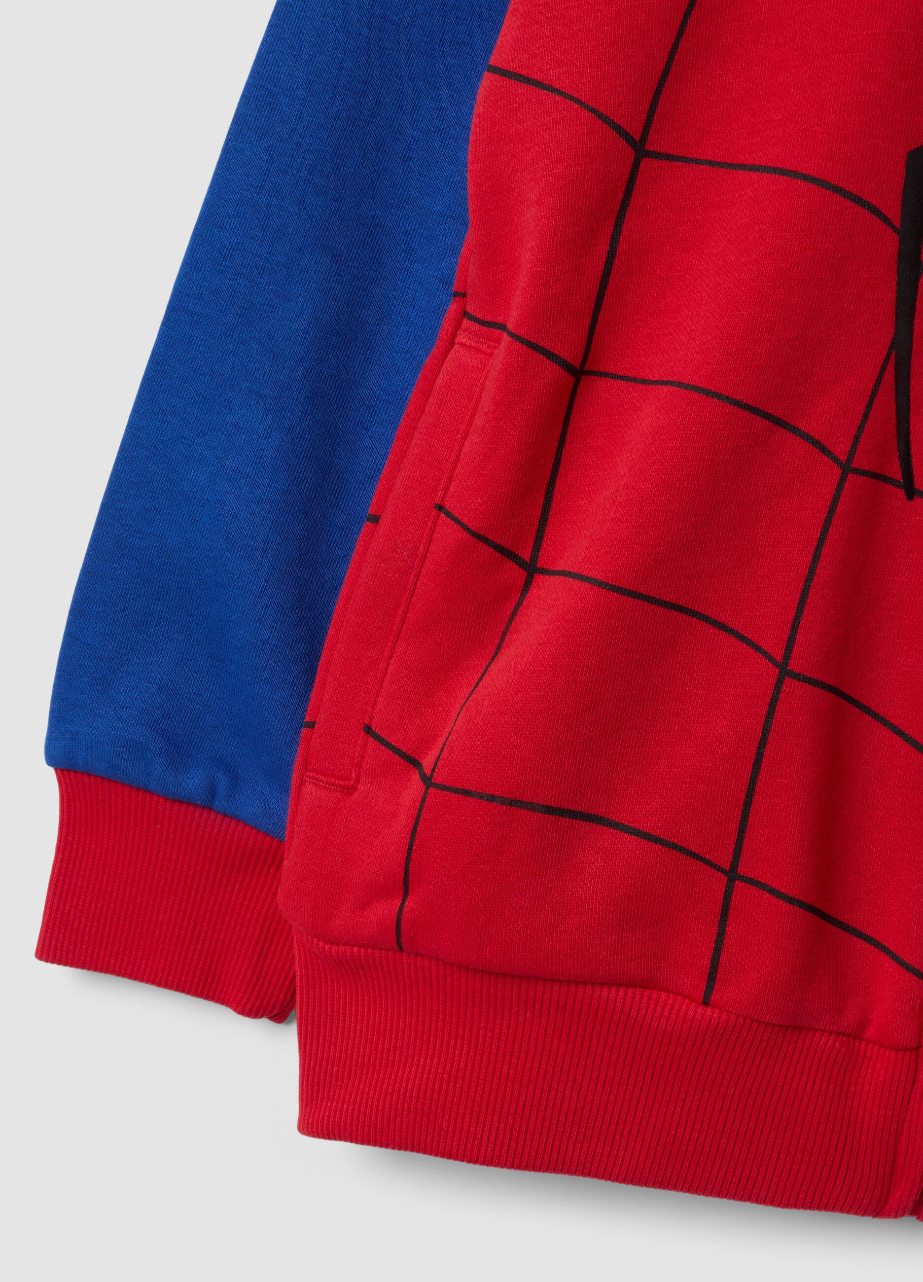 Felpa rossa con cappuccio in misto cotone a tema MARVEL Spider-Man