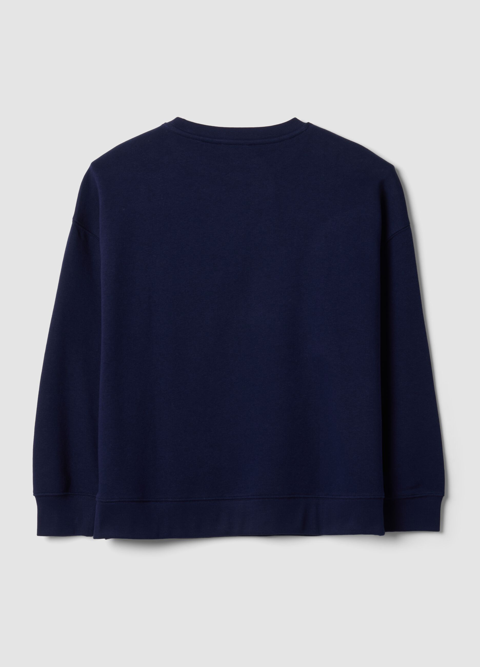 Blue cotton-blend sweatshirt with Miami slogan