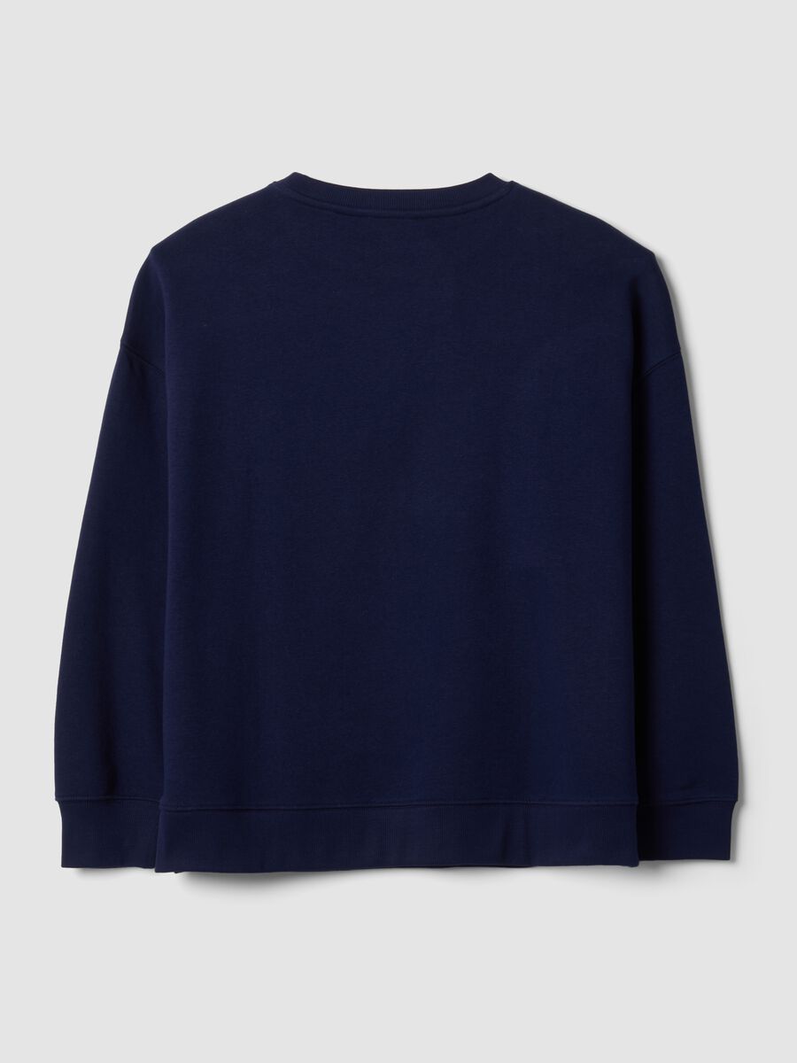 Blue cotton-blend sweatshirt with Miami slogan_2