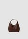 Brown hammered-effect shoulder bag with pouch_2