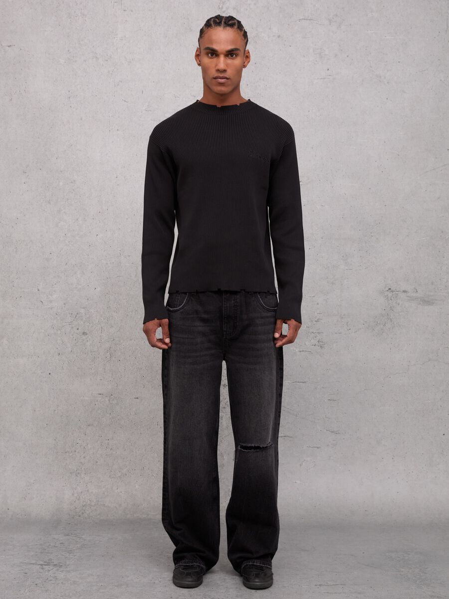 Light Knit Crewneck Black_4