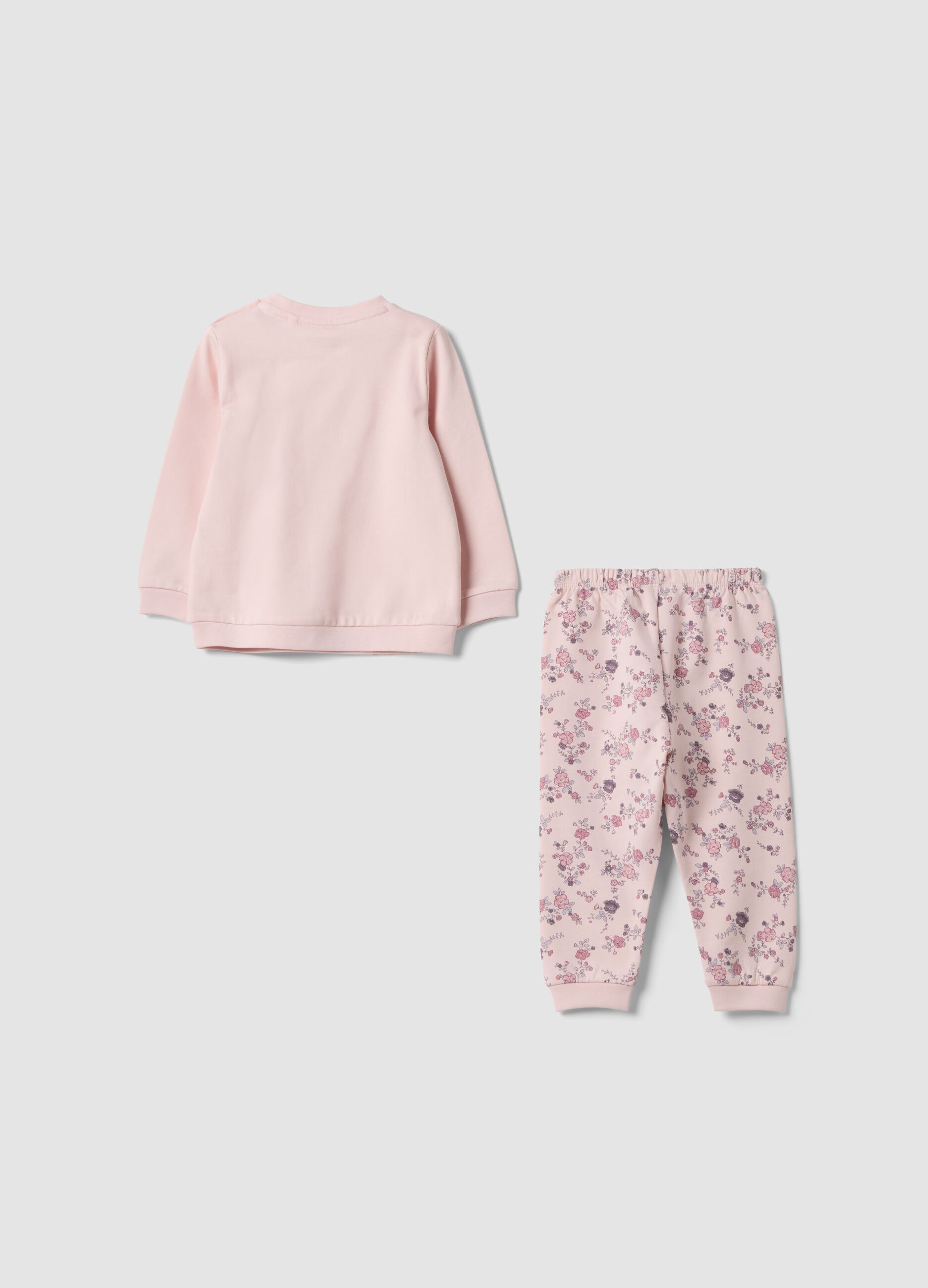 Pink pure organic cotton pyjamas with bunny print