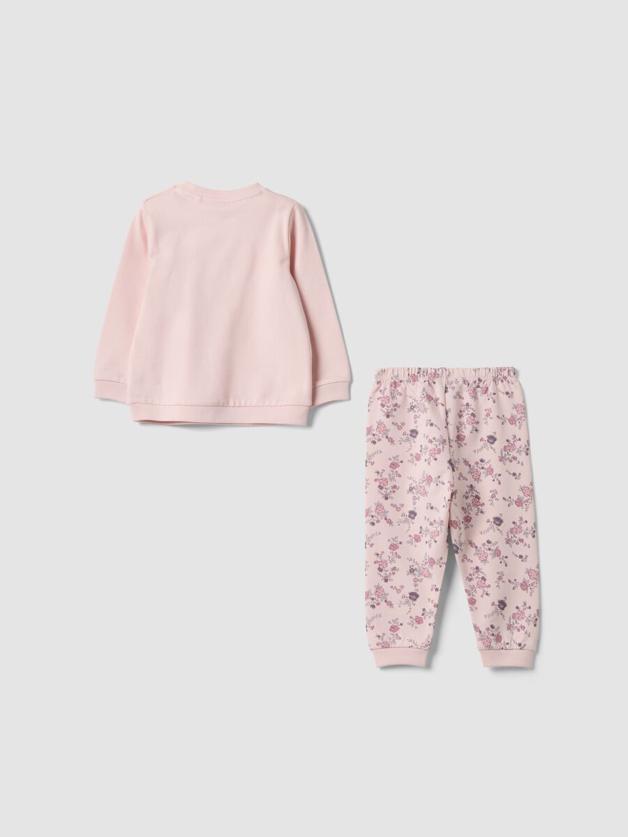 Pink pure organic cotton pyjamas with bunny print_1