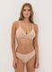 Beige organic cotton and stretch viscose triangle bra_1