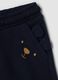 Pantaloni jogger blu in puro cotone con motivo animalier_3