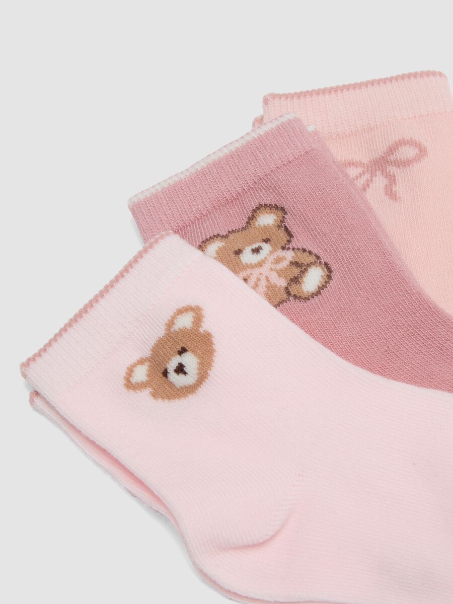 5-pack of pink socks in organic stretch cotton_1