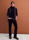 Pantaloni blu notte in cotone elasticizzato a coste regular fit_0