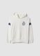 White 100% cotton hoodie with crew neck_3