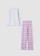 Mottled grey organic cotton and viscose blend crew-neck pyjamas_1