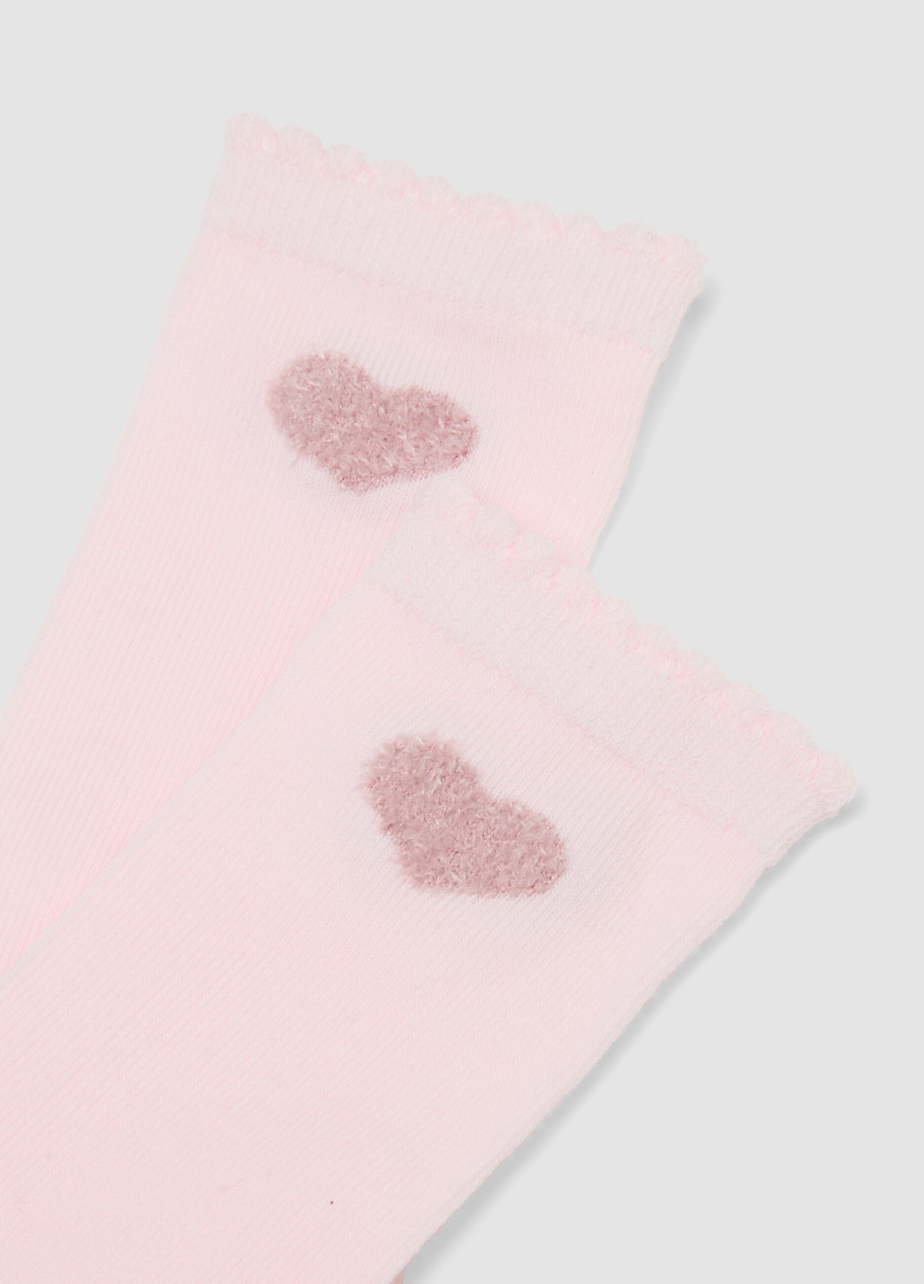 Tripack di calze lunghe rosa in cotone organico elasticizzato