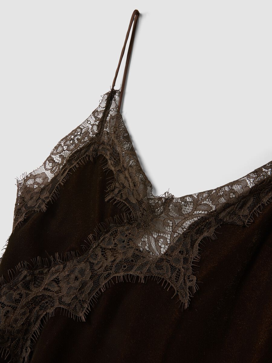 Asymmetrical brown lace dress_1