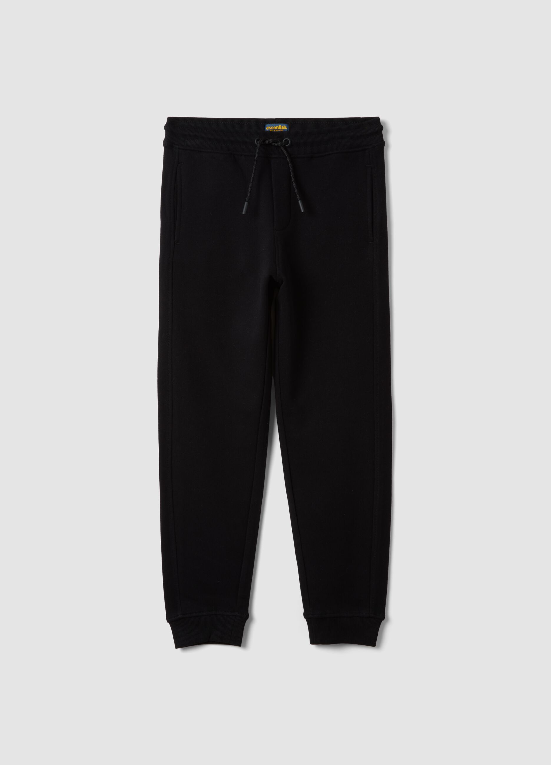 Black joggers in pure organic cotton