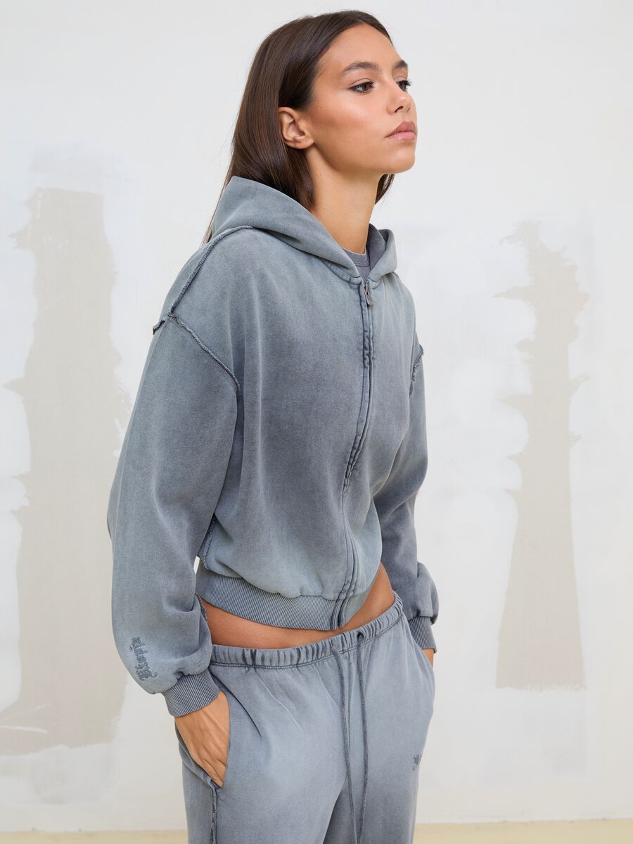 Sun-Faded Full-Zip Hoodie in Vintage Grey_0