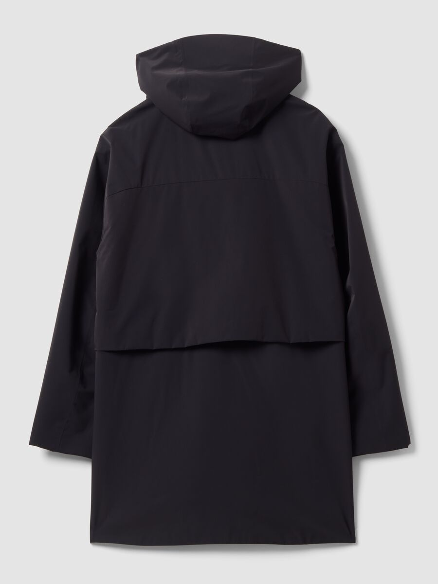 Giacca nera idrorepellente con cappuccio e zip regular fit ALTAVIA STUDIO_5