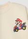 Beige cotton-blend crew-neck sweatshirt with Mario Kart print, oversized fit_3