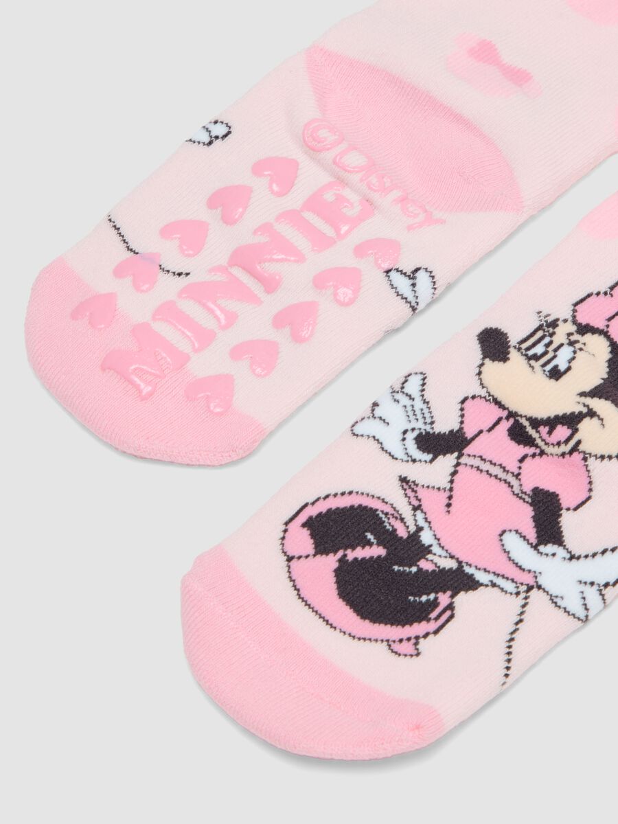 2-pack of pink non-slip socks in stretchy organic cotton with Minnie print_2